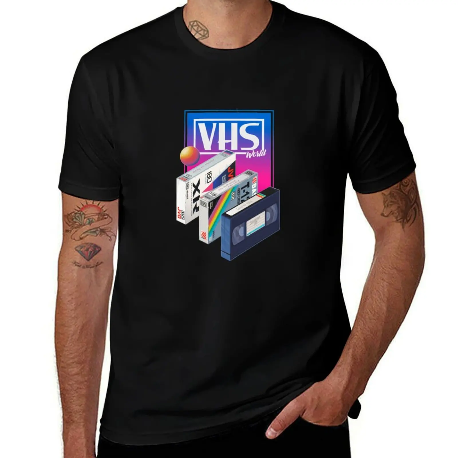 

VHS world T-Shirt Festival Casual Short Sleeve