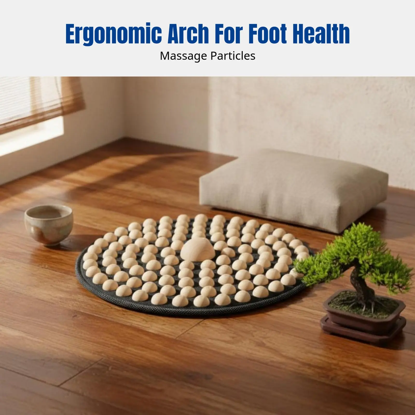 

Массажный коврик для ног, акупрессурный коврик из твердой древесины, китайская медицина, противоскользящий, эргономичный, для домашнего фитнеса