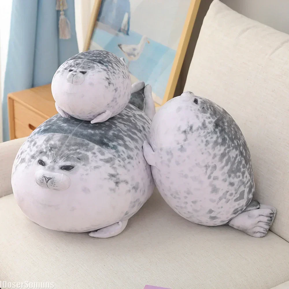 Kawaii Mini Seal Plush Toy Soft Stuffed Animal Chubby Seal Pillow Home Decor Plushies Children Birthday Gift Combination Doll