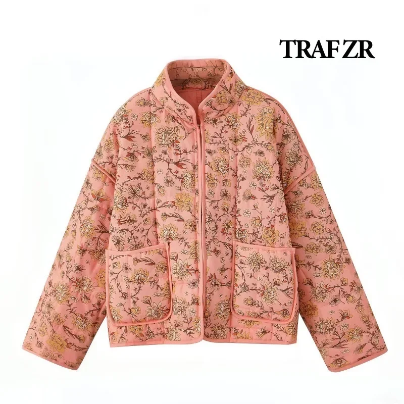 

TRAF ZR Parkas for Women Padded Coat Elegant Luxury Women's Coat Chinese Style Winter Coat Female Prairie Chic Snow Parka