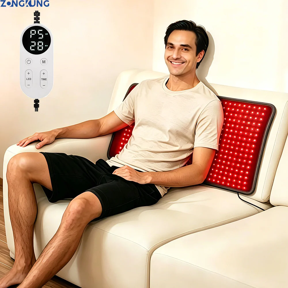 New 480pcs Leds Red＆Infrared Light Mat 660nm 850nm Back Relief Wrap Burn Fat Wrap Slimming Device Waist Pad Full Body