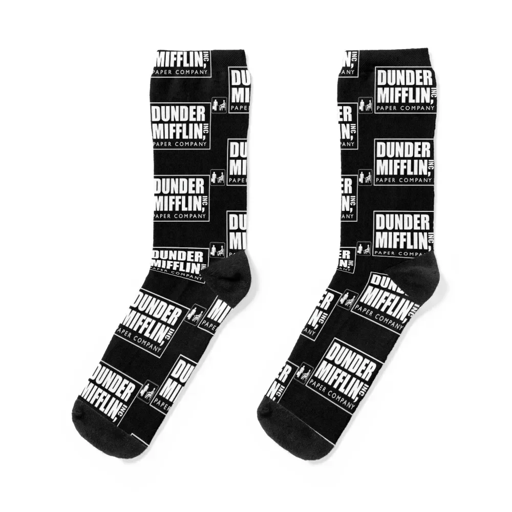 

Dunder Mifflin black text Socks floor christmas gifts cycling Thermal man winter Male Socks Women's