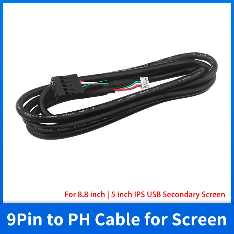 9Pin to PH1.25 Cable for 8.8 inch IPS USB Secondary Screen 5Pin to PH Cable for 5 Inch Smart Screen for Computer Motherboard