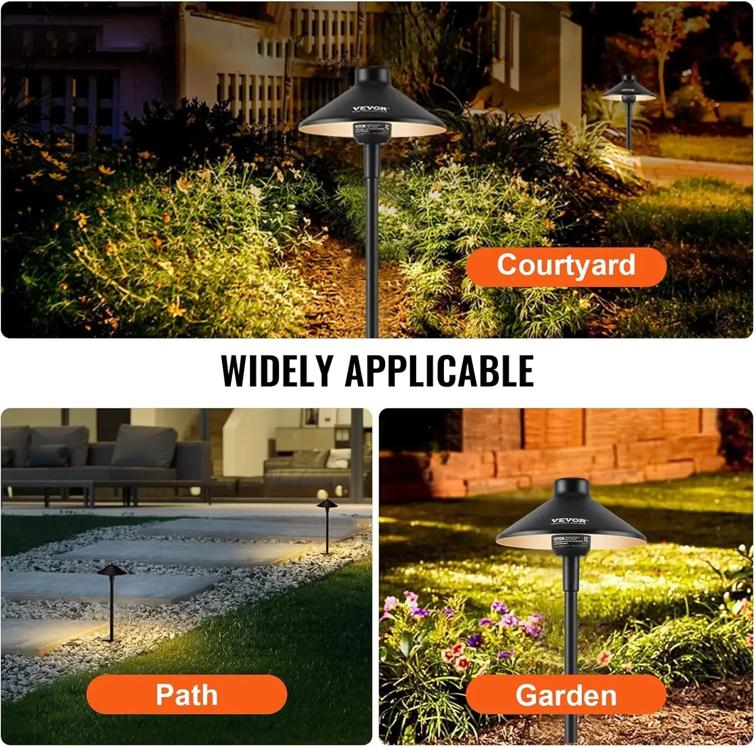 8 عبوات من مصابيح مسار المناظر الطبيعية ذات الجهد المنخفض، 3 وات 210LM 12V-24VAC/DC إضاءة مسار LED خارجية