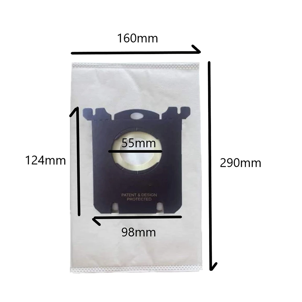 Saco de pó substituição para aspirador, acessórios de substituição para aspirador, compatível com aspirador de pó, modelo clássico s-bag, el200f, el8500, 10 pack