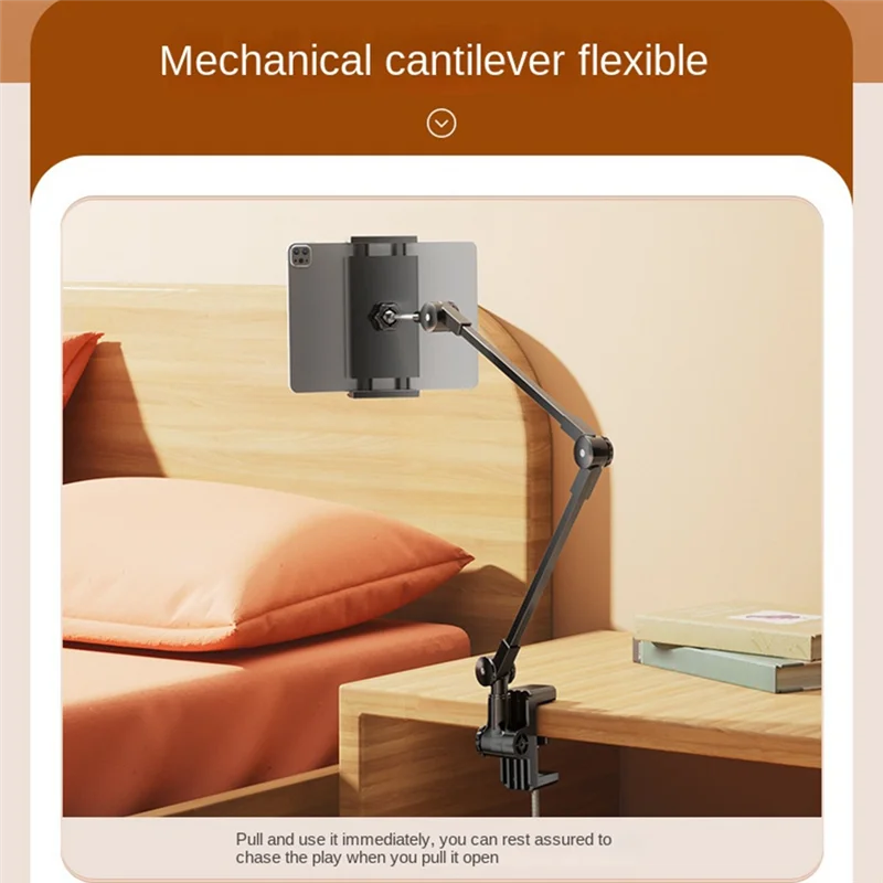 A47F-Lazy Person Bracket Tablet Holder Desk Stand Adjustable Foldable Arm Tablet Bracket