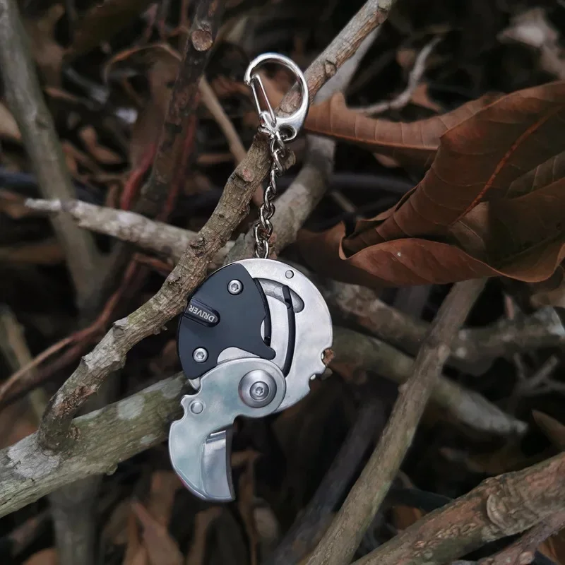Mini folding knife Stainless steel knife folding knife combination screwdriver key ring outdoor EDC tool