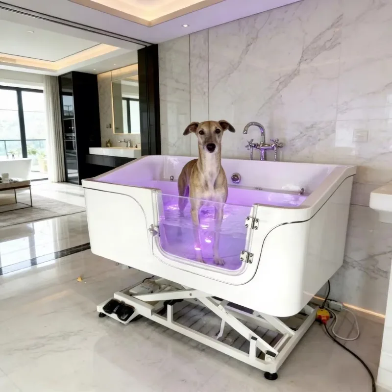 

Eco-Friendly Acrylic Iron Pet Grooming Bathtub Adjustable Height Water Spa Massage Bath Tub with Milk Bath Function for Dogs