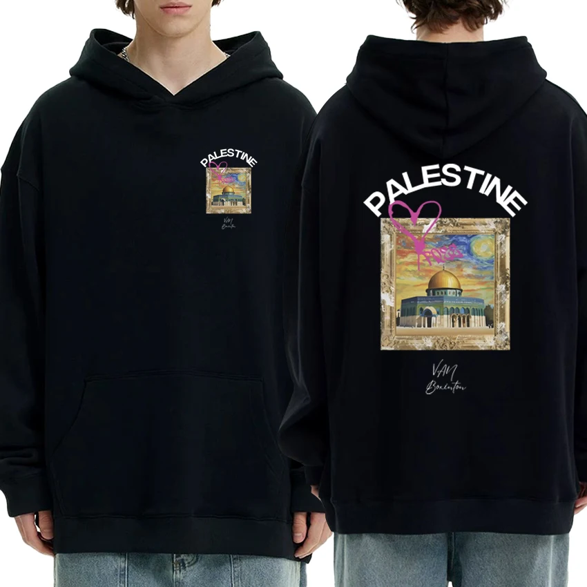 

2025 New in fashion Y2k Double Sided print Graphic Hoodies Men Women Casual Fleece Sweatshirt Unisex black Long sleeve pullover