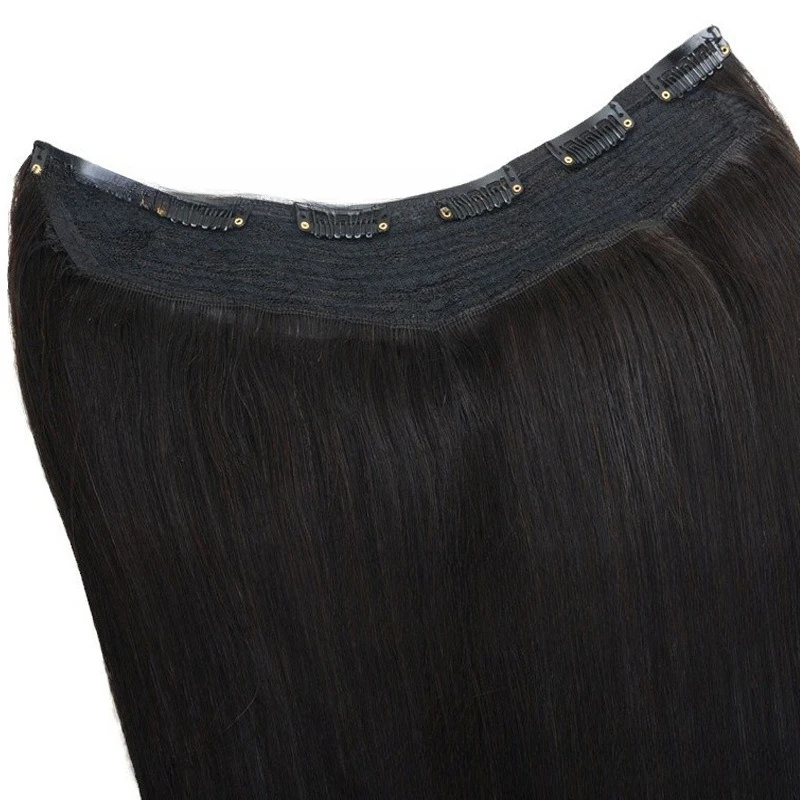 

Real hair piece u-shaped one piece, wig piece long hair natural no trace, fluffy hair volume half headgear invisible straight