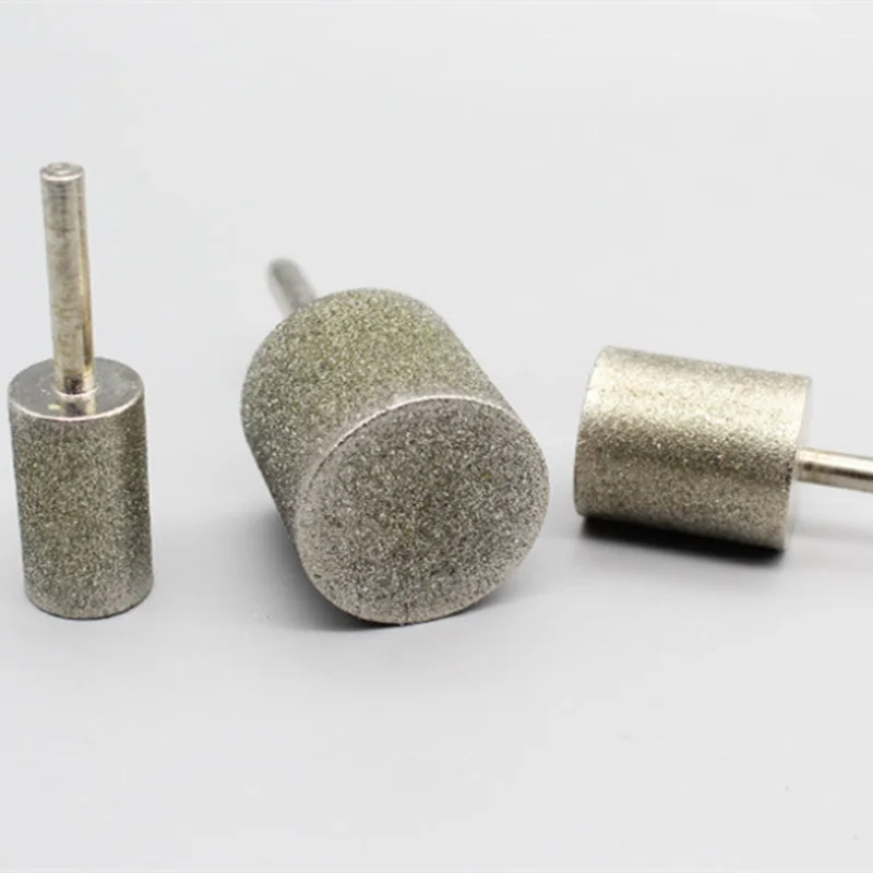 Diamond Cylinder Grinding Head Abrasive Wheel For Jade Jewelry Bracelet Glass Stone Carving Polishing Tool Burr Bit 6mm 1pc