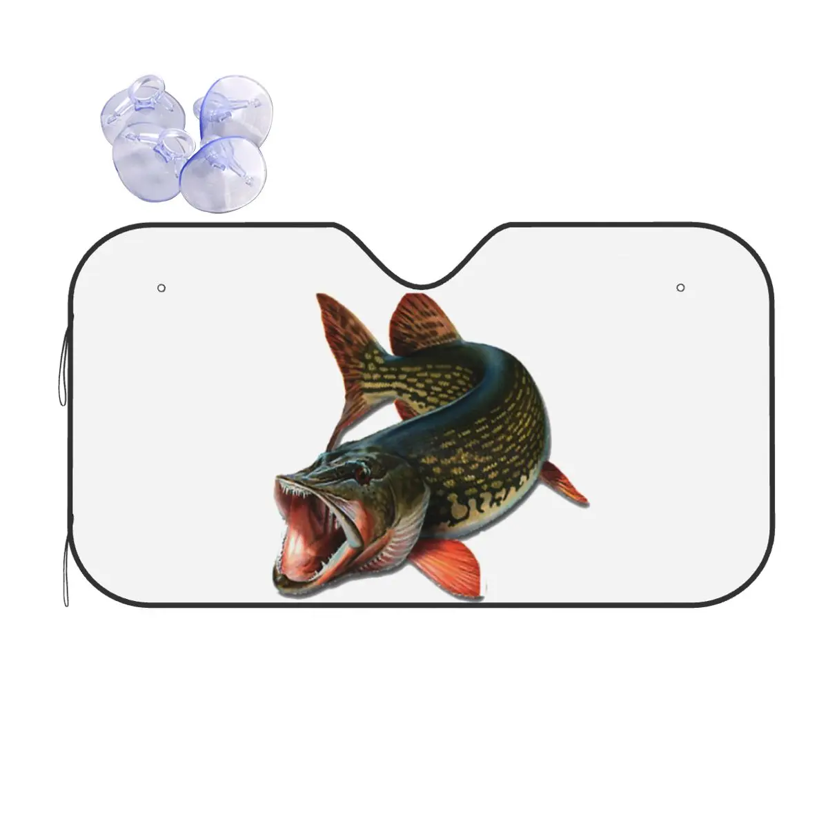 

Northern Pike Fish Sunshade Windscreen Car Front Windshield Window Sun Visor Accessories Covers