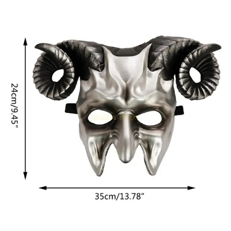 31BF Halloween Mask Masquerade Mask Ox Horn Mask Cosplay Mask Costume Women Men