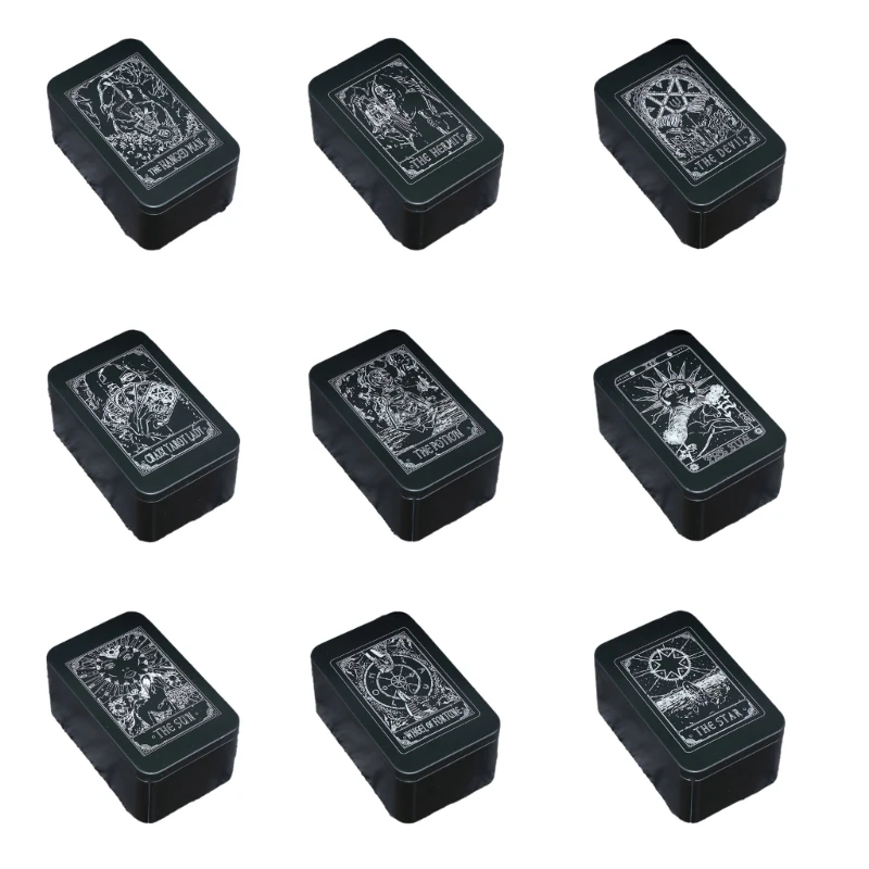 652D Rectangle Storage Box Small Storage Box Organizers Jewelry Key Coin Container Box Playings Cards Box Tarots Storage Can