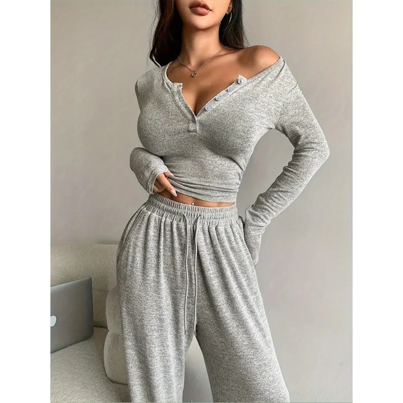 Femmes hiver printemps solide survêtement ensemble costumes tenues 2 deux pièces survêtement pantalon ensemble pour femmes femme