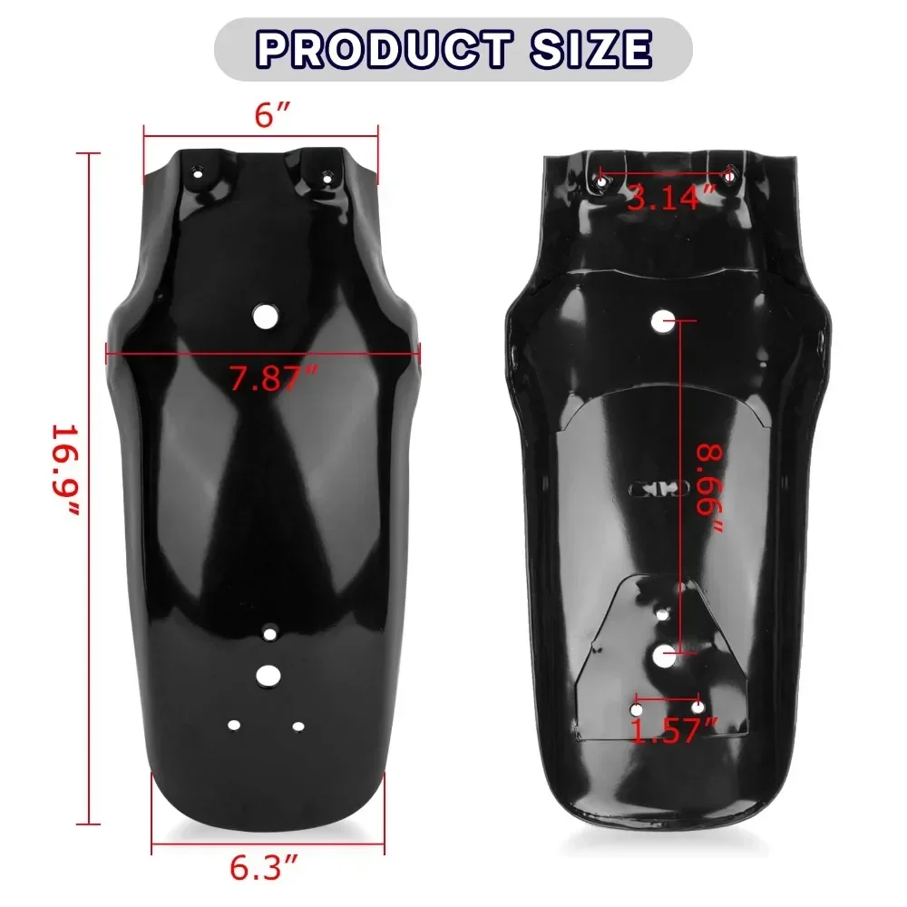 Motorcycle Rear Fender Guard Wheel Cover Universal for harley Chopper Cruisers Virago V-Star, Roadliner, Shadow, Spirit