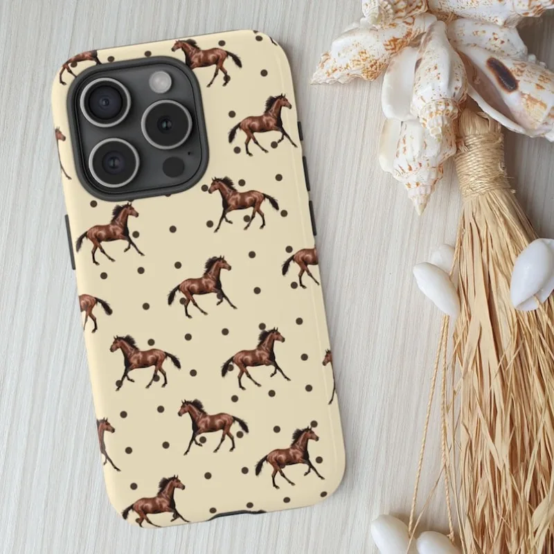 Wild Horse   Equestrian Phone Case For IPHONE 16 15PRO MAX 14 13 12 11 Acrylic TPU Two in one magnetic Phone Cases