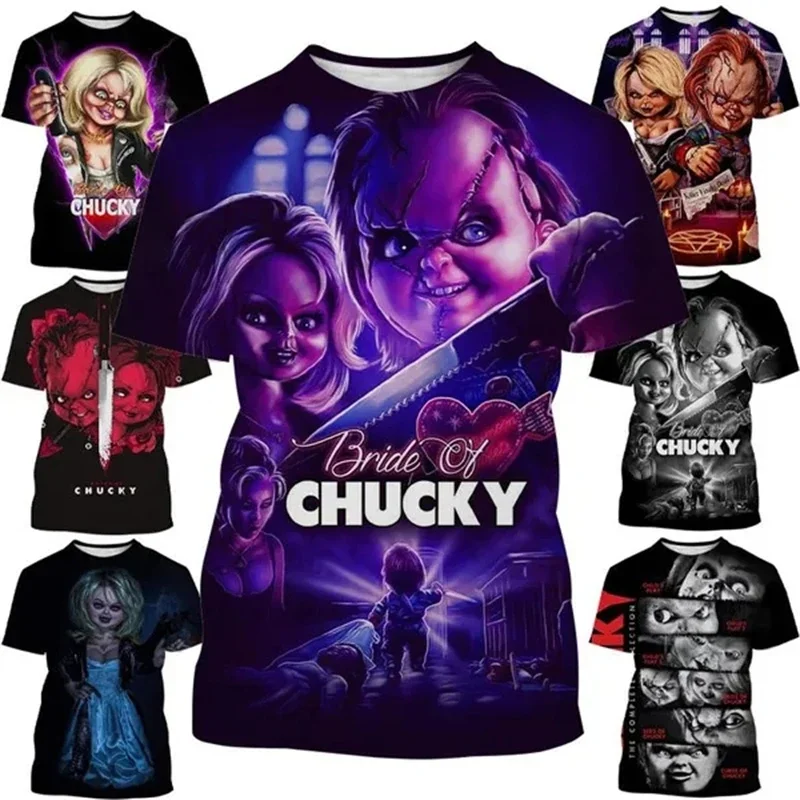 

Horror Movie Bride Of Chucky T Shirt New Arrivals Men Summer T-Shirt 3D Print Mens Short Sleeve TShirt Hip Hop Unisex Casual Top