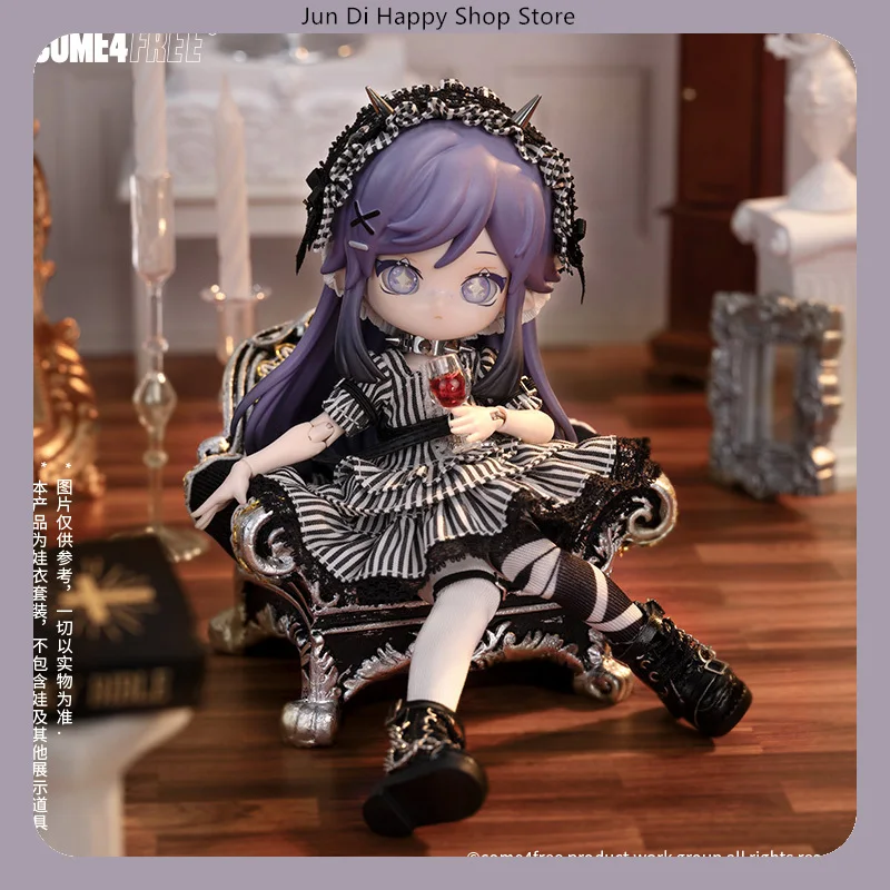 ชุดเดรสลายทางสำหรับตุ๊กตา BJD ขนาด 1/12 รุ่น Daily Series ของ COME4FREE ชุดสำหรับงานปาร์ตี้ สำหรับตุ๊กตา OB11