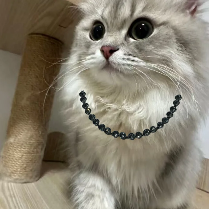 

2025 hot selling Imber Tennis round cut gray necklace cat personalized women's holiday party gift