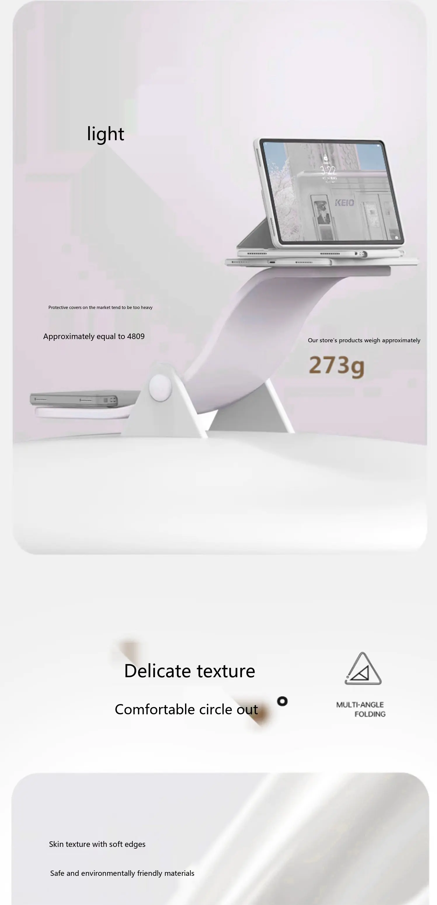 Für iPad 11 10,9 10,2 9,7 8,3 Zoll TPU 3+Y Faltbare Magnetische Schnalle Stoßfeste Schlaf-Wach-Hülle – Detail 5