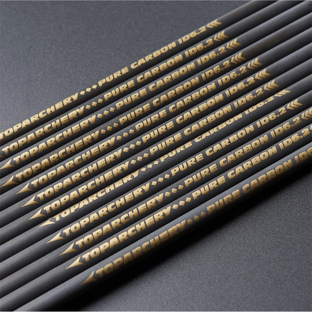 Pure Carbon Arrow Shafts for Archery and Hunting 12pcs 31/33inch ID6.2 for DIY Arrows