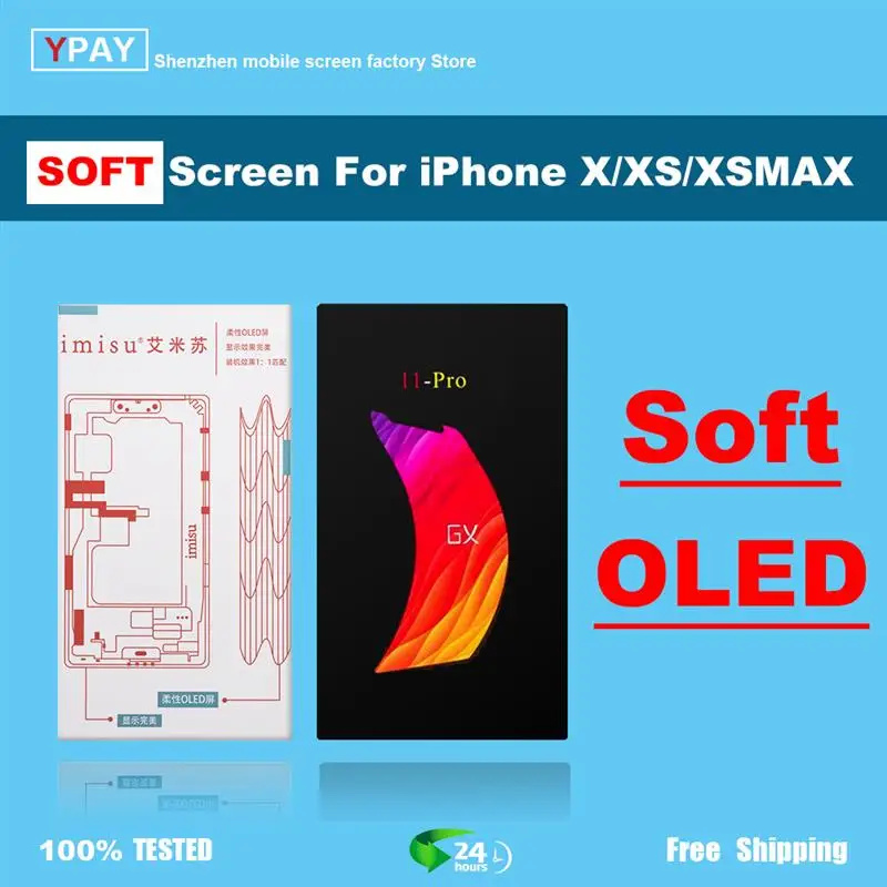 Go! SOFT OLED For iPhone X Xs XSMAX 11PRO LCD Display Touch Screen Digitizer Assembly Tested No Dead Pixel Replacement LCDs +