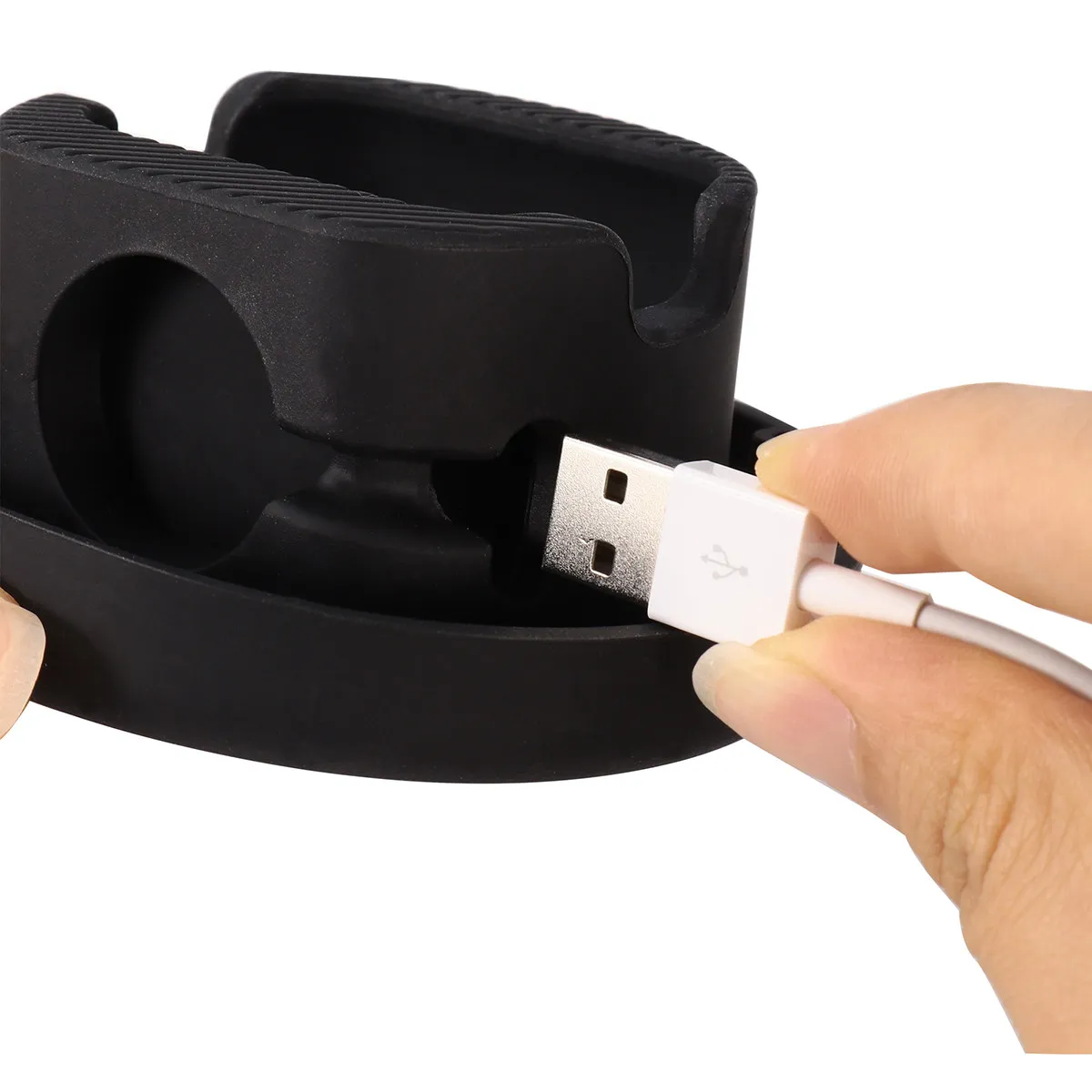 

Portable Silicone Charging Stand Case Black 2 in 1 Carrying Zipper Organizer Travel Storage Compatible Charger Dock