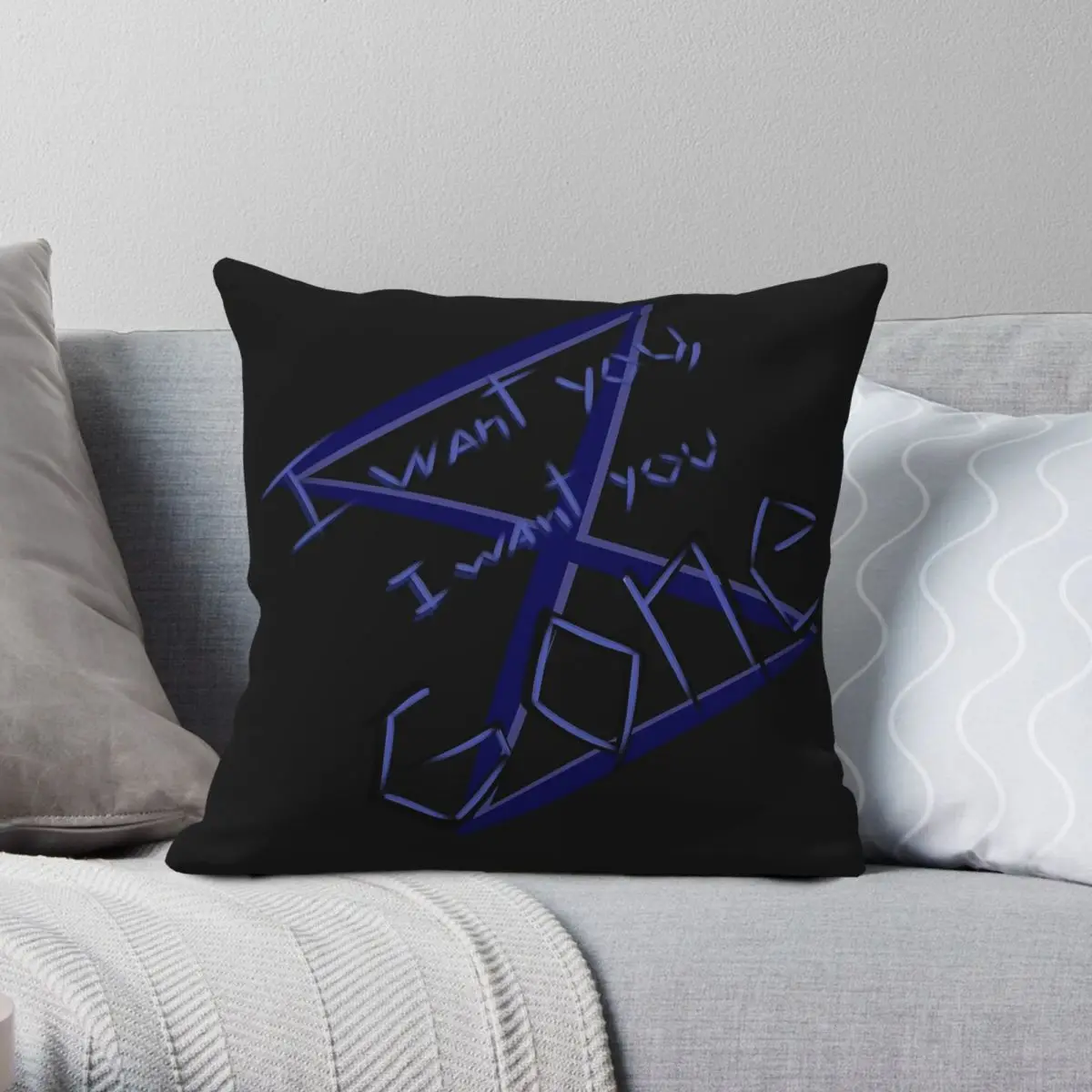 I Want You Gone Set It Off Square Pillowcase Polyester Linen Velvet Creative Zip Decorative Pillow Case Room Cushion Case
