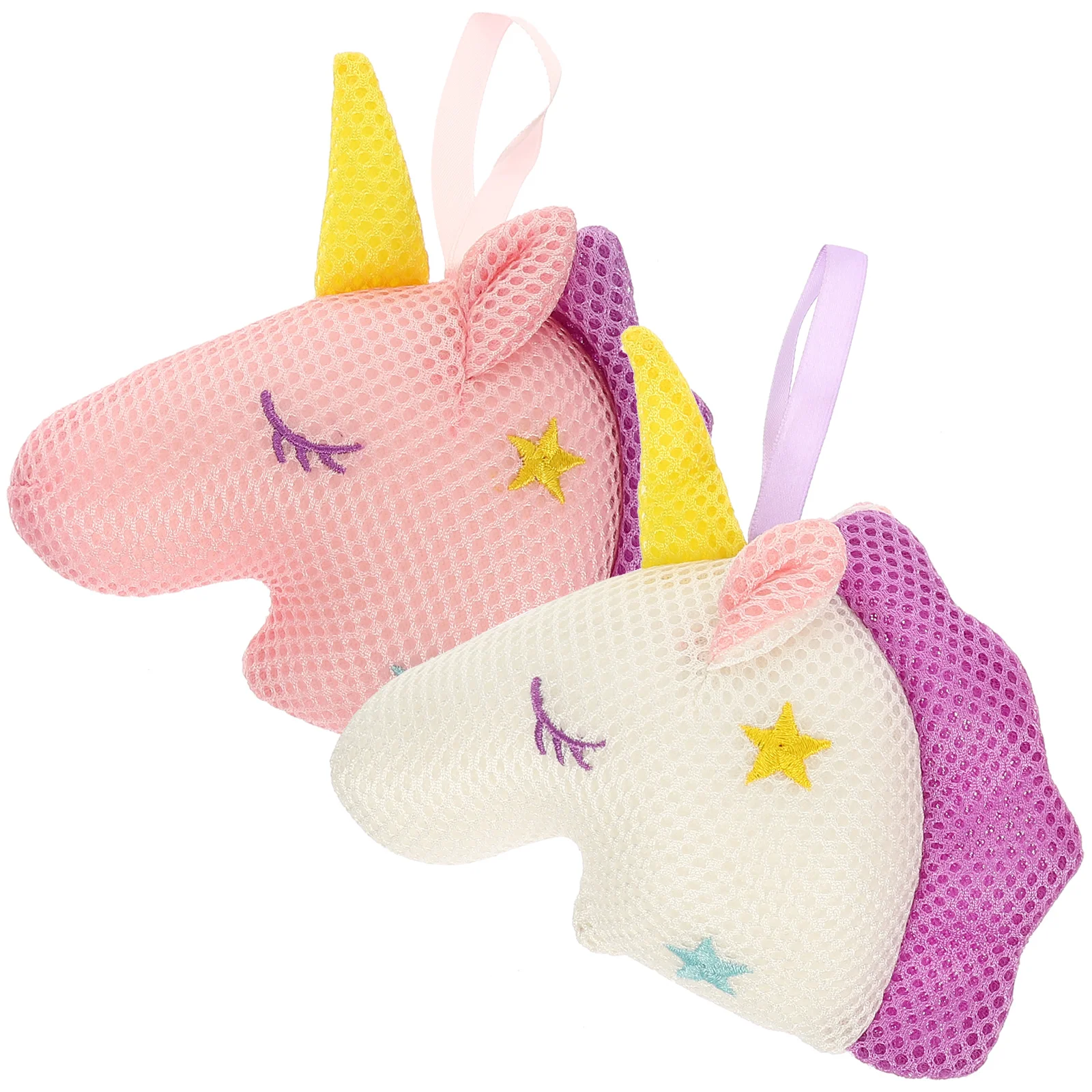 

2 Pcs Unicorn Bath Mesh Shower Sponge Cartoon Ball Brush Bathtub Body Bubble Net