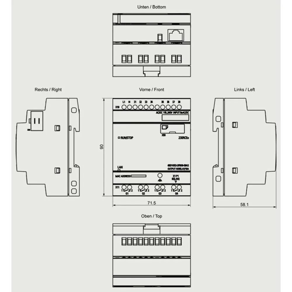 Programmierbare Logiksteuerung, 8-Eingänge, 4 Relaisausgangsmodule, 6ED1052-2FB08-0BA2, Industrieautomatisierung, Hostserver, SD-Karte und MQTT