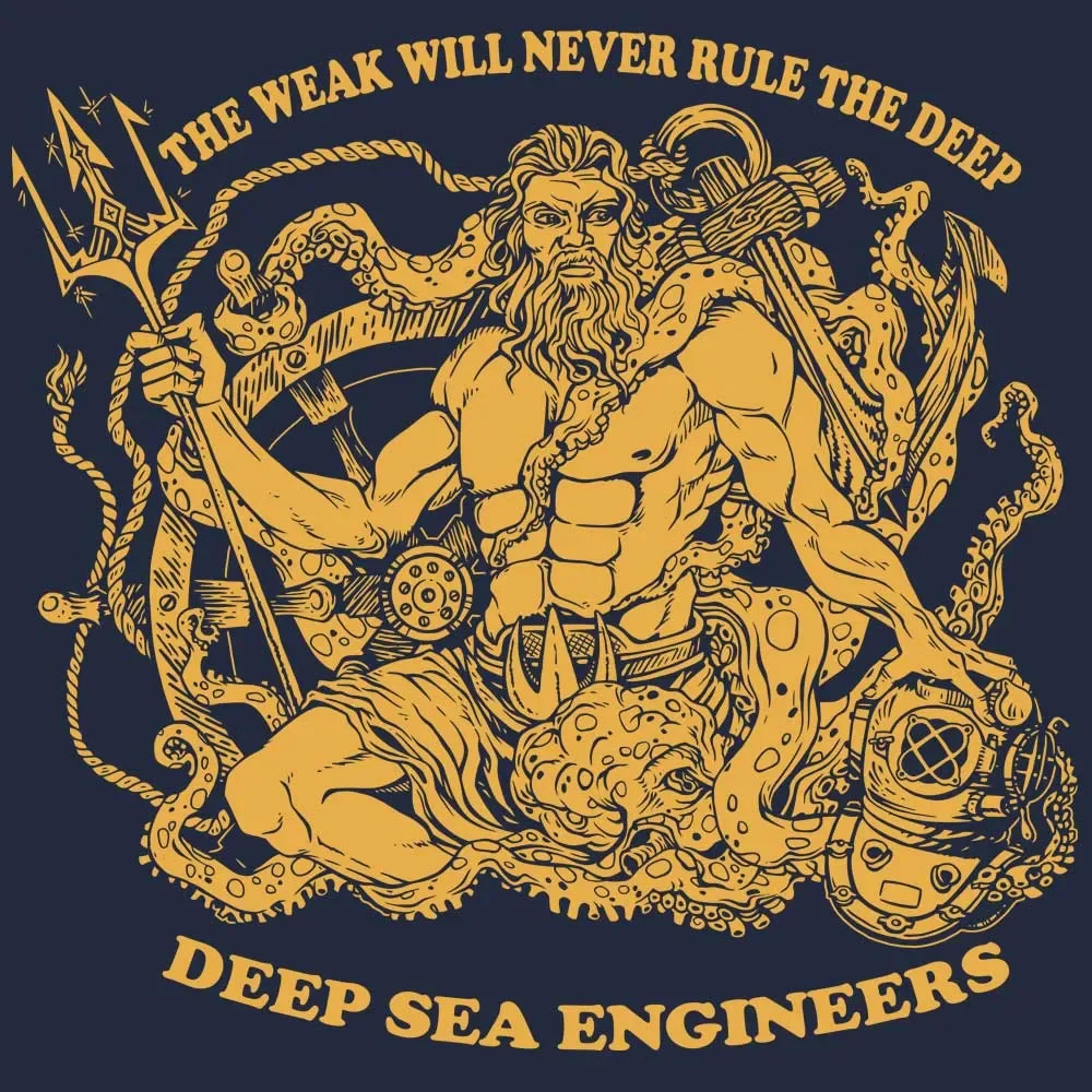 US Naval Divers Poseidon Deep Sea Engineers T-Shirt 100% Cotton O-Neck Summer Short Sleeve Casual Mens T-shirt Size S-3XL