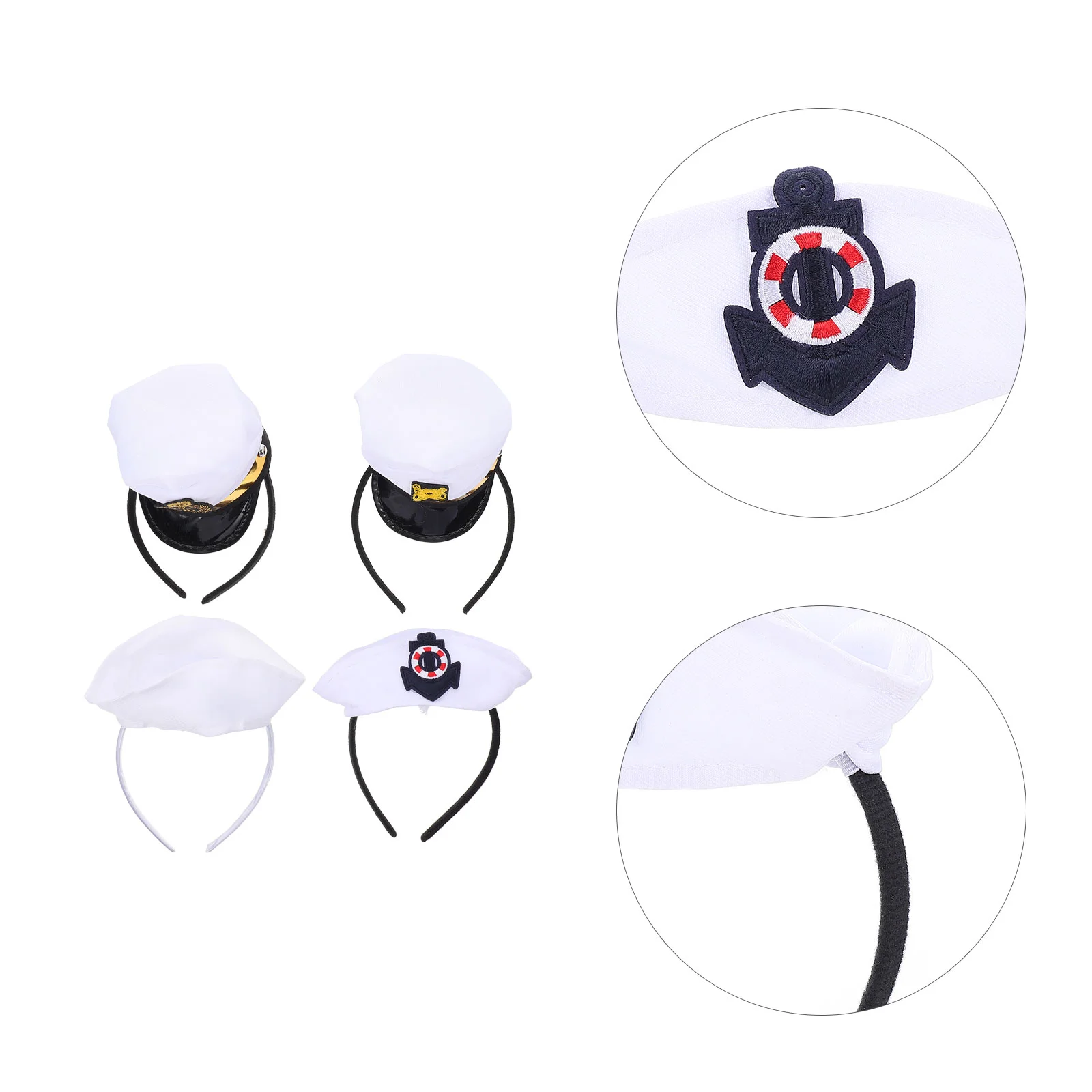 4 Pcs Headband Clothing Navy Hat Boat Halloween Headdresses Sailor Fabric Child