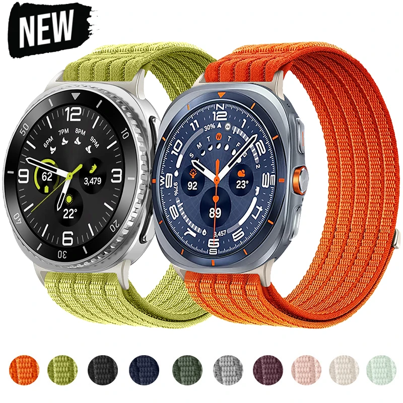 Sport Nylon Gewebtes Schlaufenarmband für Samsung Galaxy Watch Ultra 47mm Armband für Galaxy Watch 8/8Classic 40mm 44mm 46mm Armband