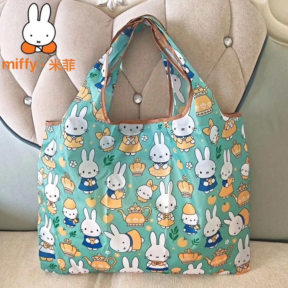 

Сумка для покупок Miffy, милая сумка-тоут, складная, водонепроницаемая, многоразовая, прочная, с мультяшным принтом, большая вместимость, экологичная, подарок для девочек
