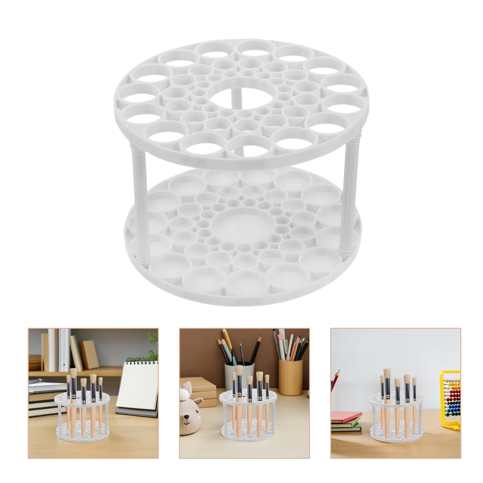 

5Pcs Round Brush Holder Organizer 45-Hole Paint Brush Stand Desktop Pencil Holder for Artists Studio Classroom Home Office