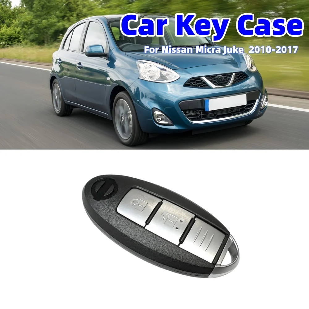 Nissan micro juke、keylessエントリー、2ボタンケース、自動車用アクセサリー、2010-2017のリモートフォブキーシェル
