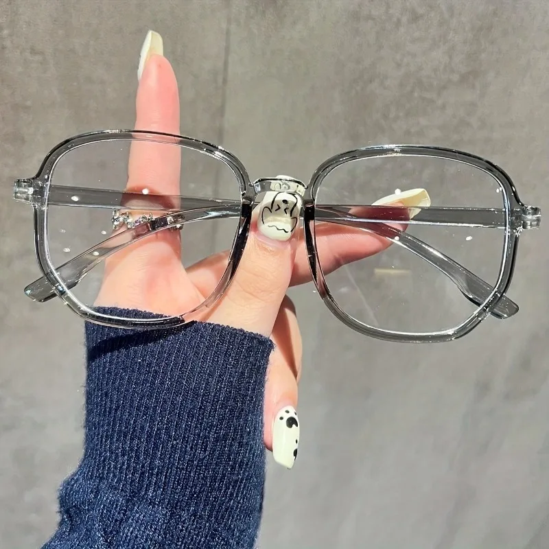 Women's Jelly Colored Fashionable Flat Frame Glasses