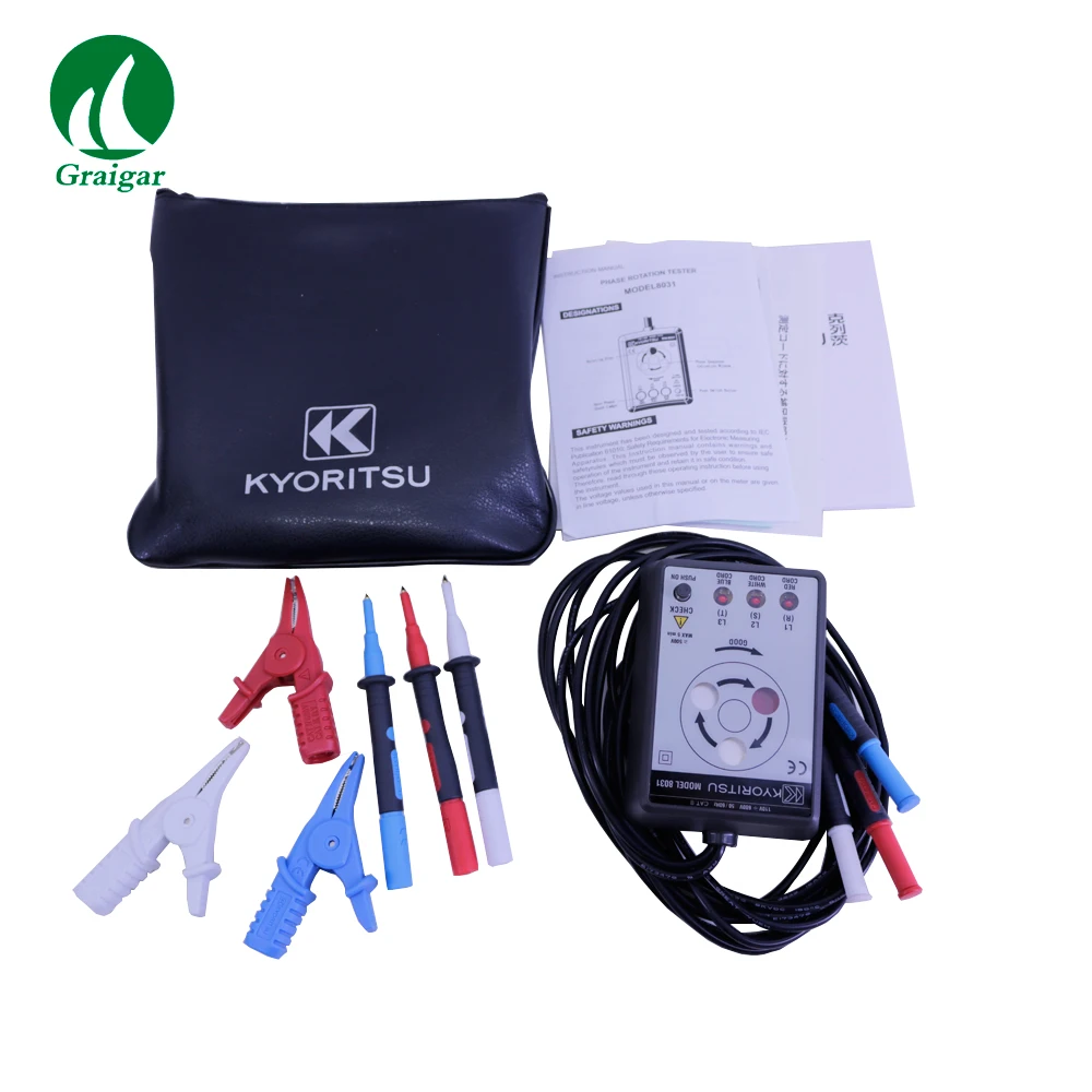 Kyoritsu Portable Phase Indicator With Open Phase Checker 8031 Phase Sequence Meter Cauge