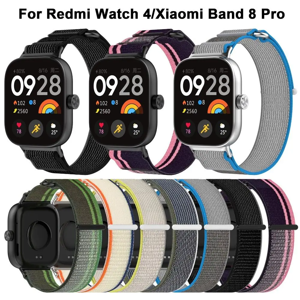 Soft Nylon Nylon Loop Strap Watchband Adjustable Bracelet Accessories Smart Watch Watchband for Redmi Watch 4/Xiaomi Band 8 Pro