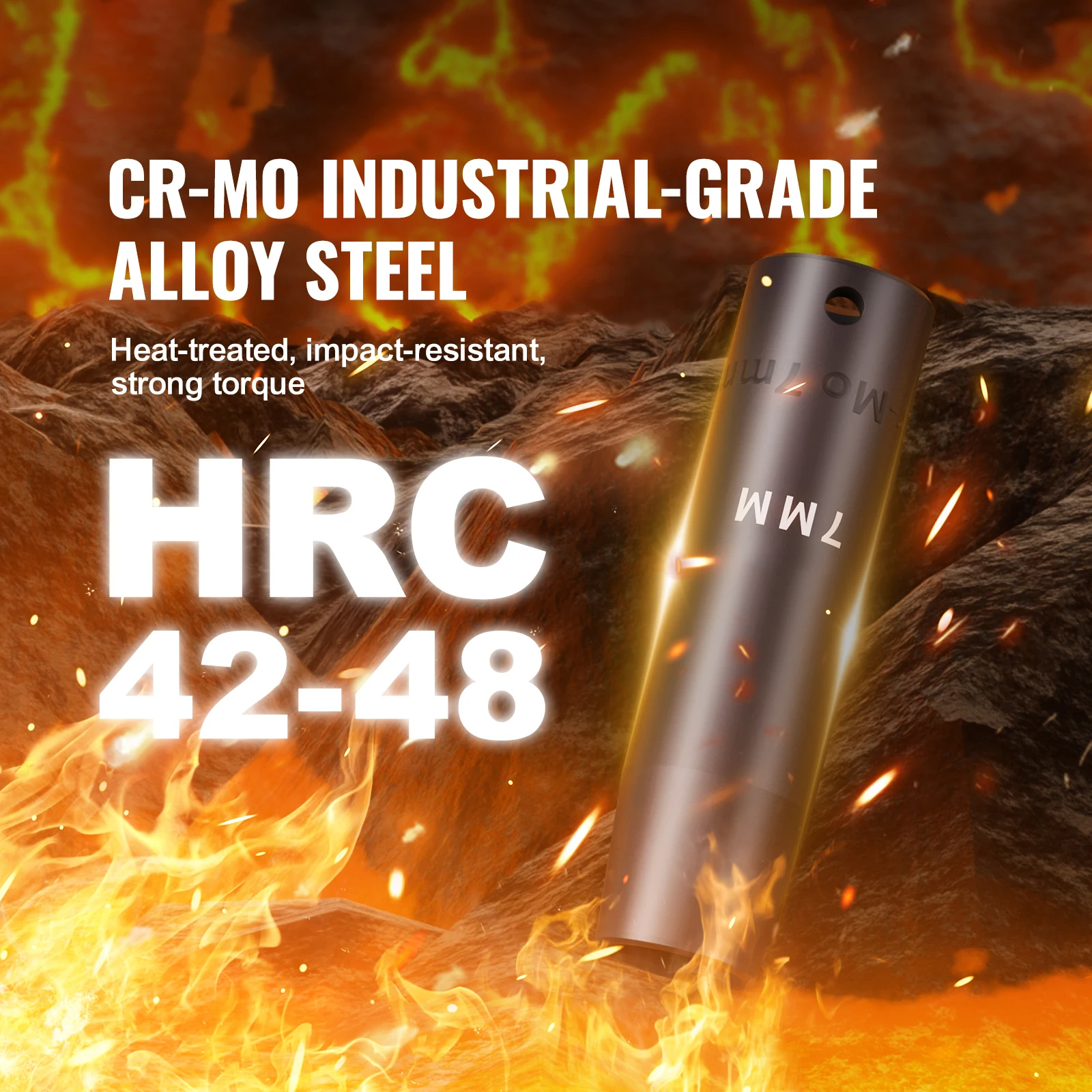 SucceBuy 1/2 "3/8" محرك مقبس التصادم مجموعة 23/33/34/48/65 قطعة مجموعة مقابس عميقة SAE متري Cr-V Cr-Mo سبائك الصلب لإصلاح السيارات #2