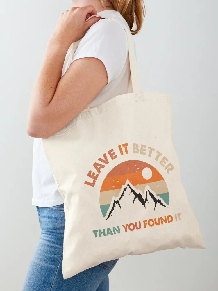 

Retro and Vintage Leave it Better Than You Found it Earth Camping Save the Planet Tote Bag tote bag bags woman 2025 female bag