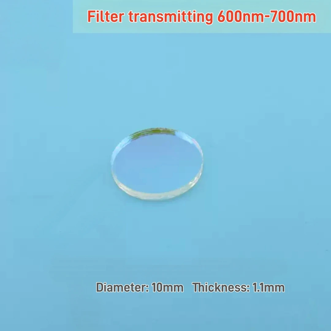 600nm-700nm Bandpass Filter High Transmission Red Light Pass Block Stray Light Coated Optical Glass Filter Customizable Size