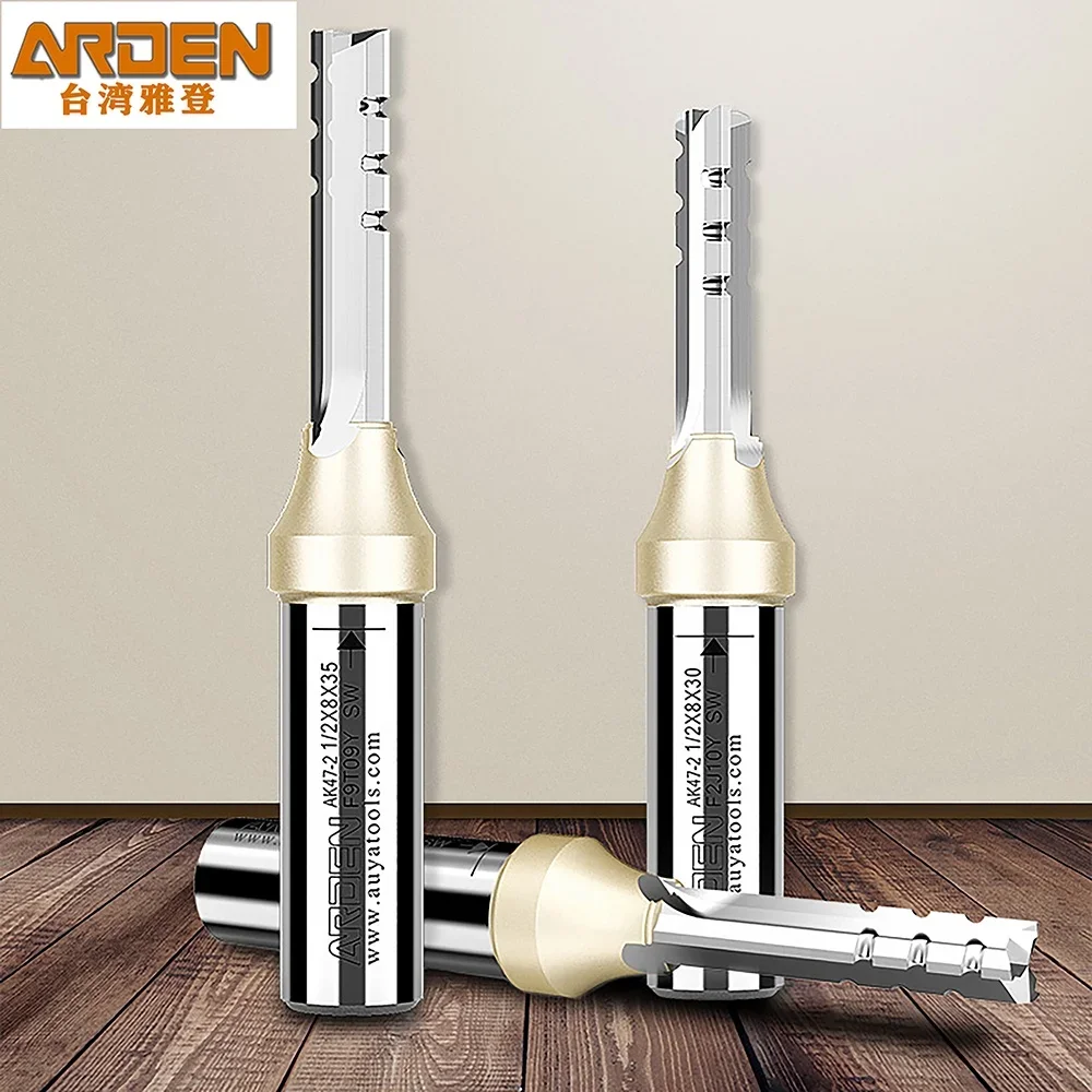RU Arden 3 Flutes TCT Straight Router Bit 3F Cutting CNC Milling Cutter Carbide Cutter for Wood MDF Multilayer Particle Board