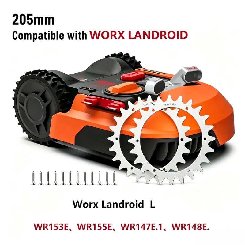1 Set Roboter-Rasenmäher-Spikes für Worx Landroid S/M/L Rasenmäher-Roboter, Radspikes 205mm/225mm, verzinkt – Detail 2