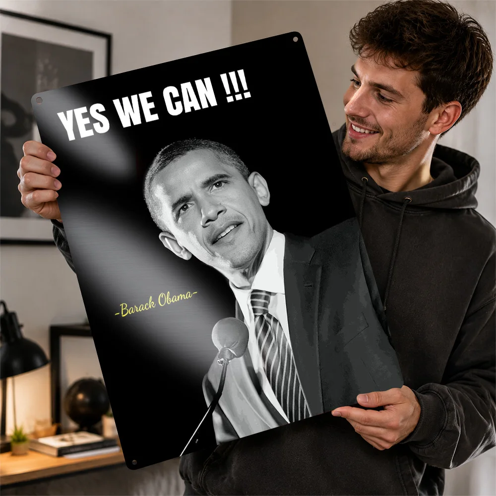 Barack Obama Quotes Aluminum Poster Personalized Metal Sign Bold Thoughtful Wisdom Wall Art Enhances Study Rooms And Libraries