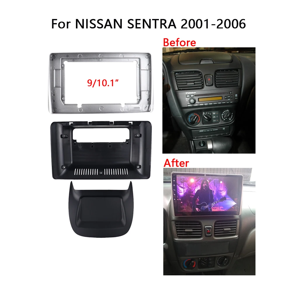 

Автомобильная магнитола 2 Din для NISSAN Sentra 2001-2006, автомобильный стерео аудиоплеер, DVD панель, комплект приборной панели, рамка, держатель центральной консоли