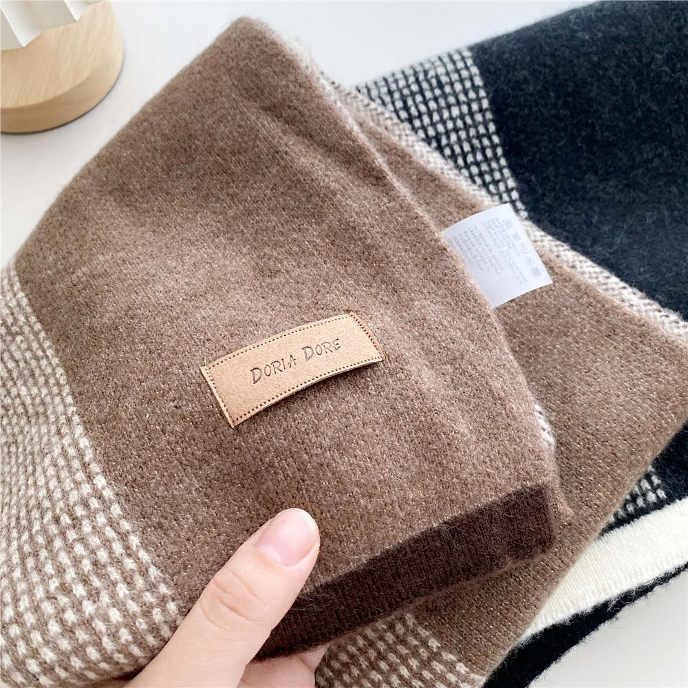 Men's Striped Scarf Women's Autumn Winter Shoulder Shawl Fashion Long Thickened Warm Student Knitted Scarves Apparel Accessories