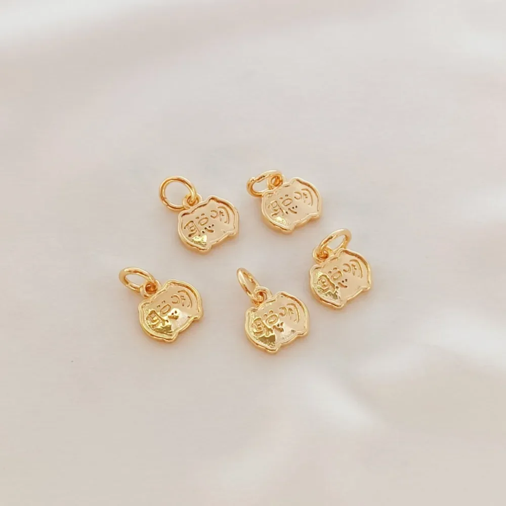 

14K Gold-plated Solid Pumpkin-shaped Pendant, Smart and Clever Tag, Wealth-attracting Pendant, DIY Handcrafted Accessory