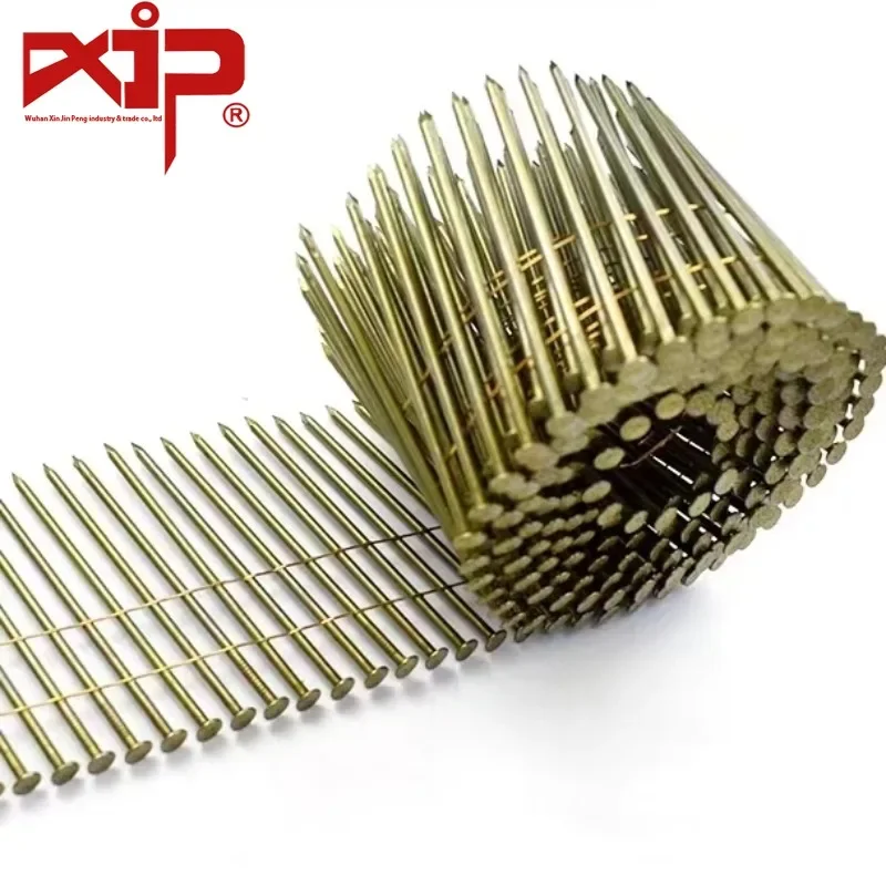 130mm  15 Degree Wire Weld Coil Collated Siding and Fencing Coil Nails for Rough Nailing of Lathing and Sheathing Materials